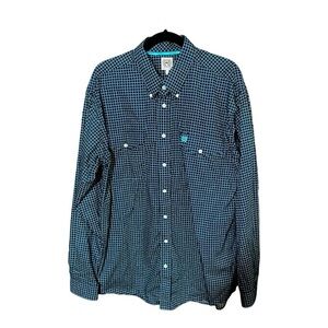 Men’s Cinch Long Sleeve 100% Cotton Long Sleeve Size Large. Blue/Teal